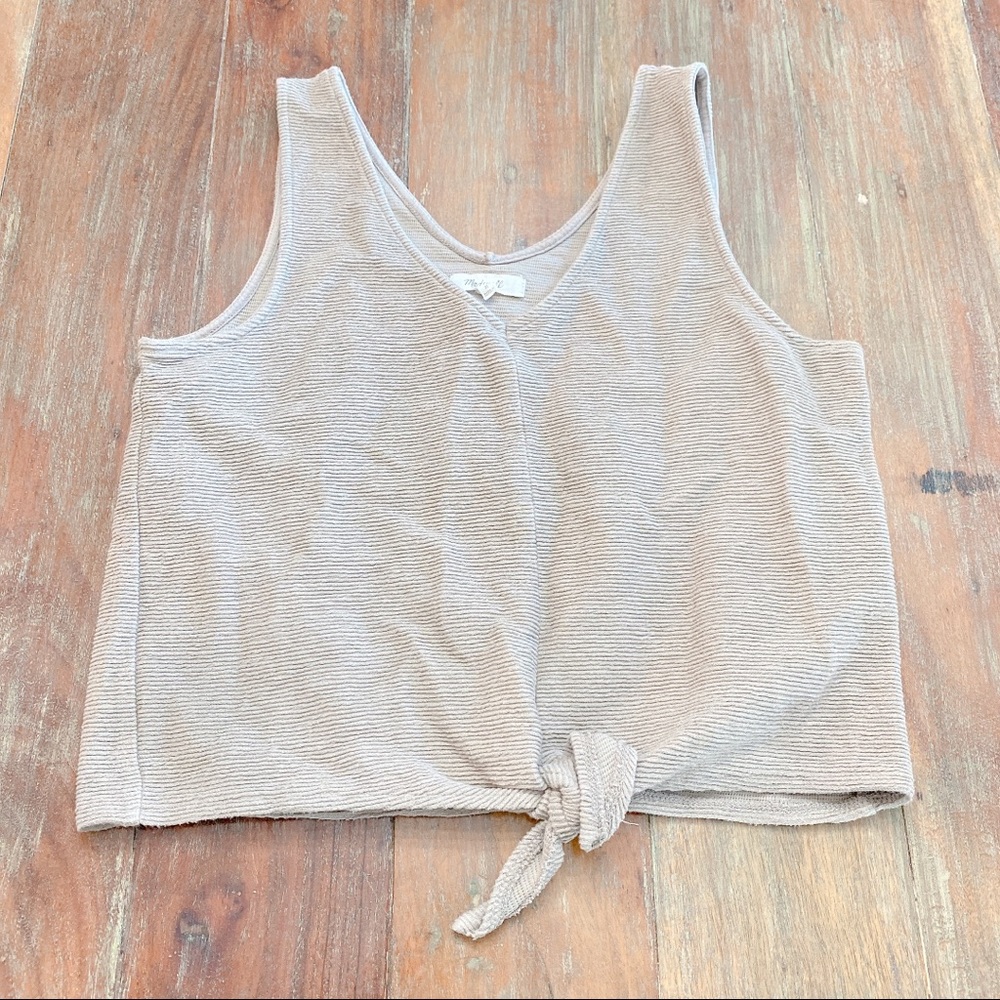 Women's Tan Knotted Tank Top
